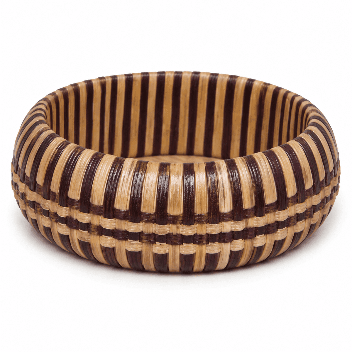 Cocoa Stripe Raffia Bangle