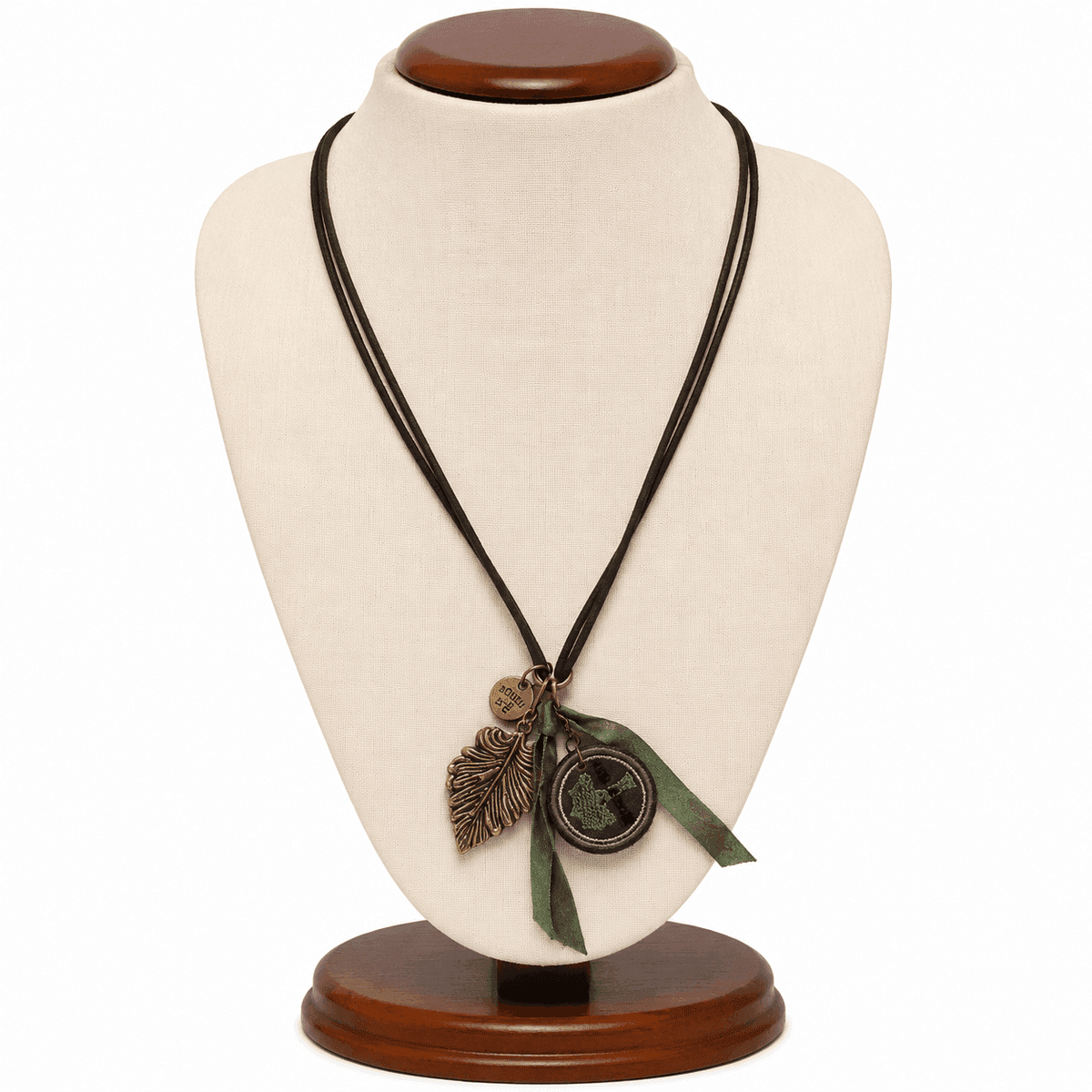 Forest Leaf Charm Pendant Necklace