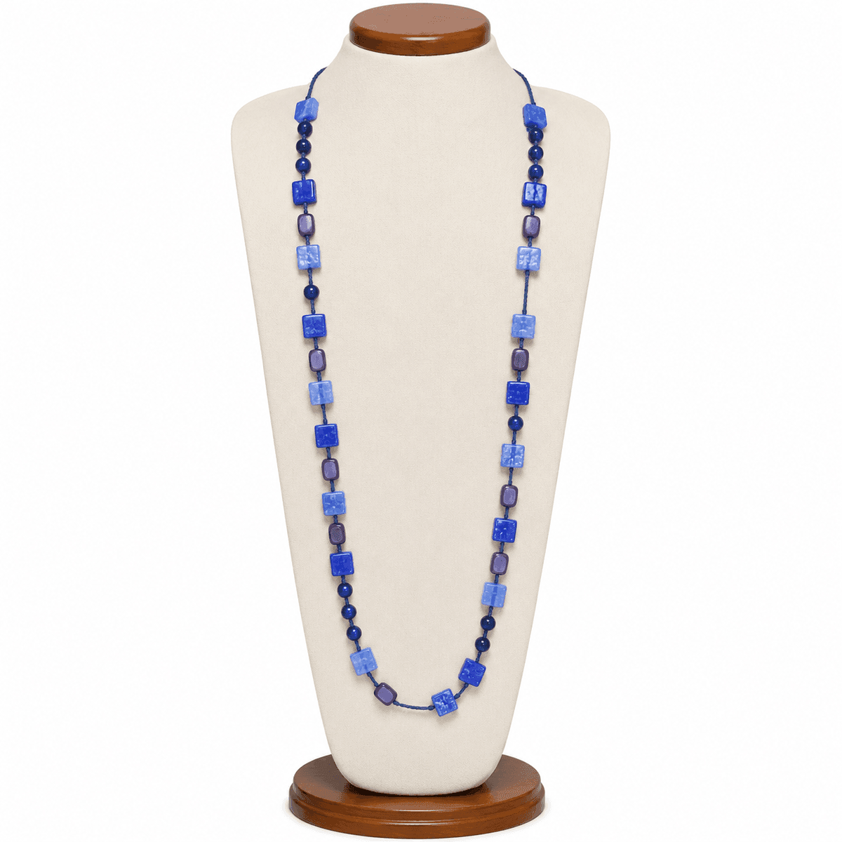 Azure Mosaic Opera Necklace