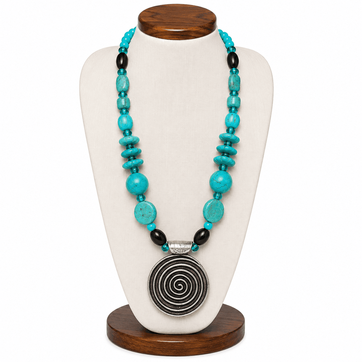 Turquoise Spiral Pendant Necklace