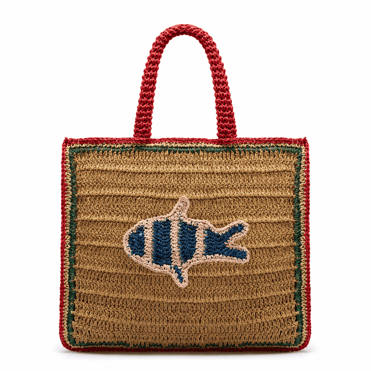 Coastal Reef Raffia Tote