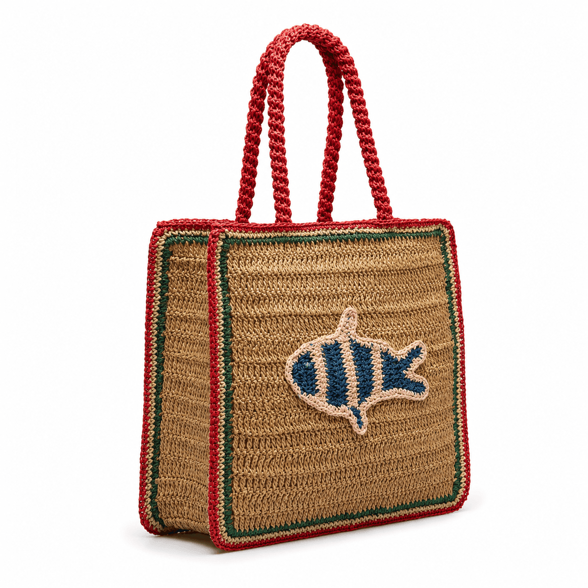 Coastal Reef Raffia Tote