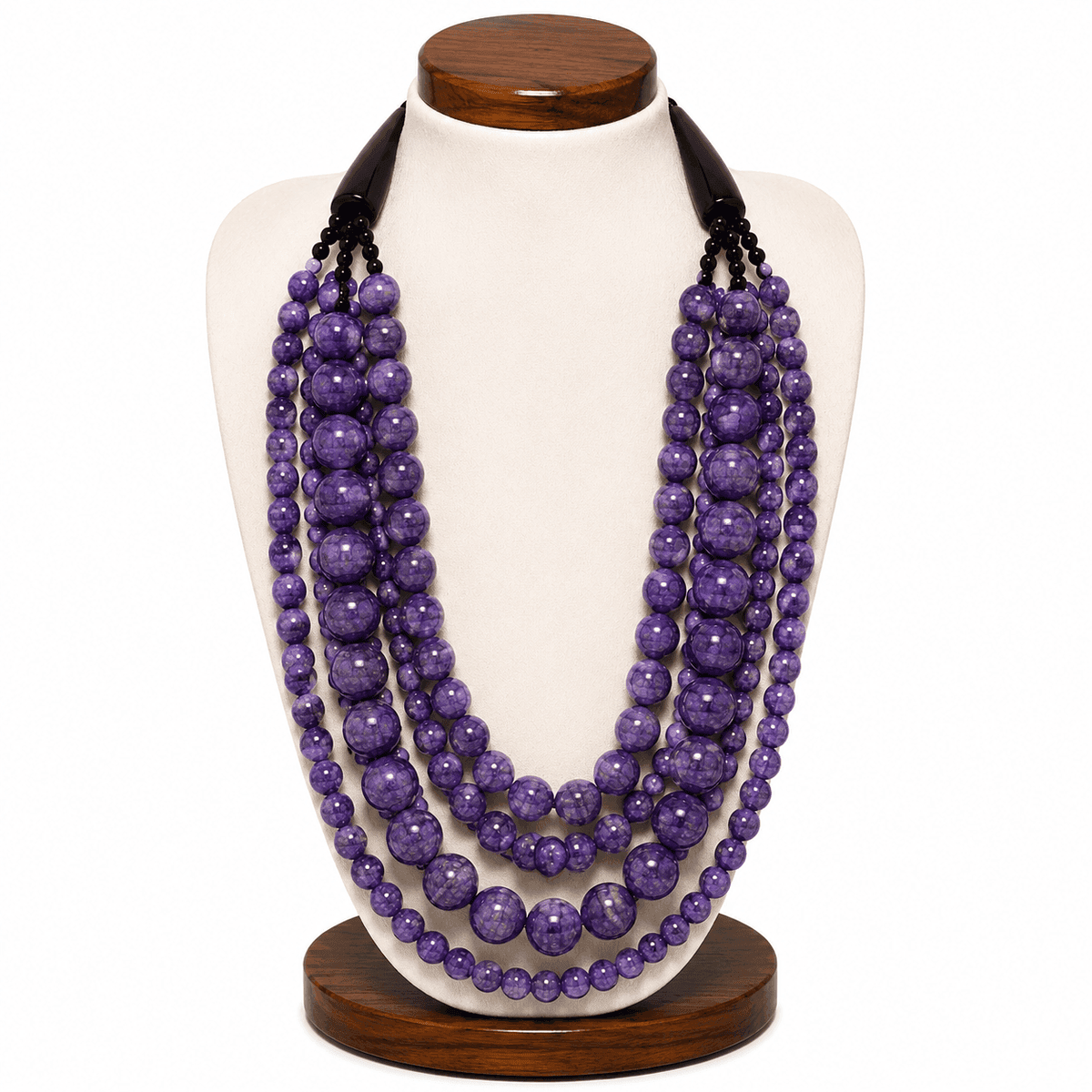Violet Cascade Multi-Strand Necklace