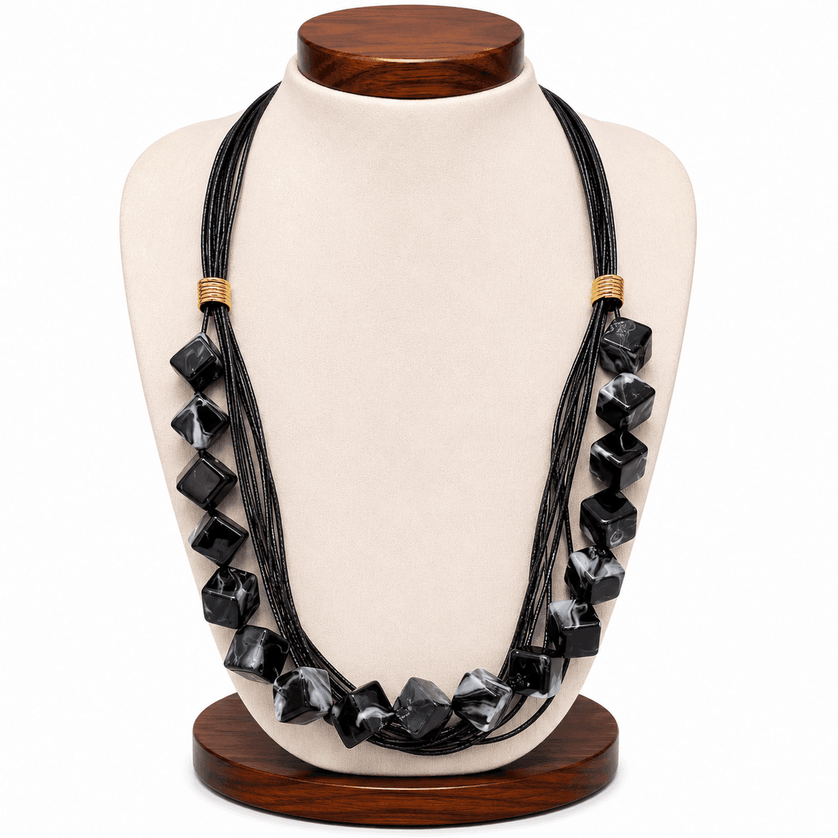 Midnight Marble Cube Necklace