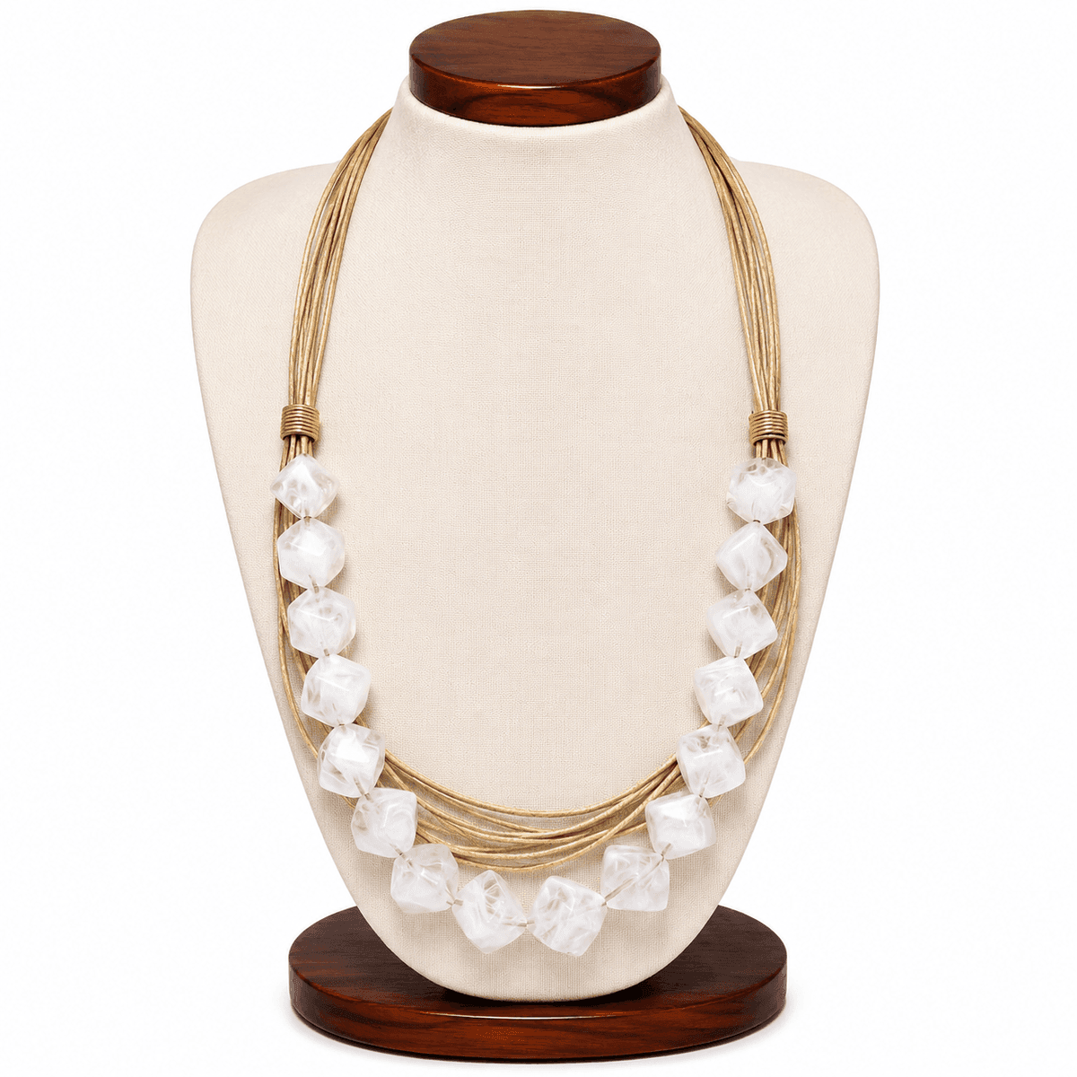 Arctic Cube Multi-Strand Necklace