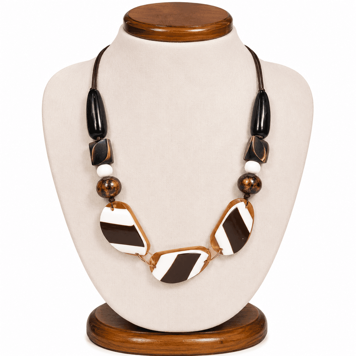 Mocha Geometry Statement Necklace