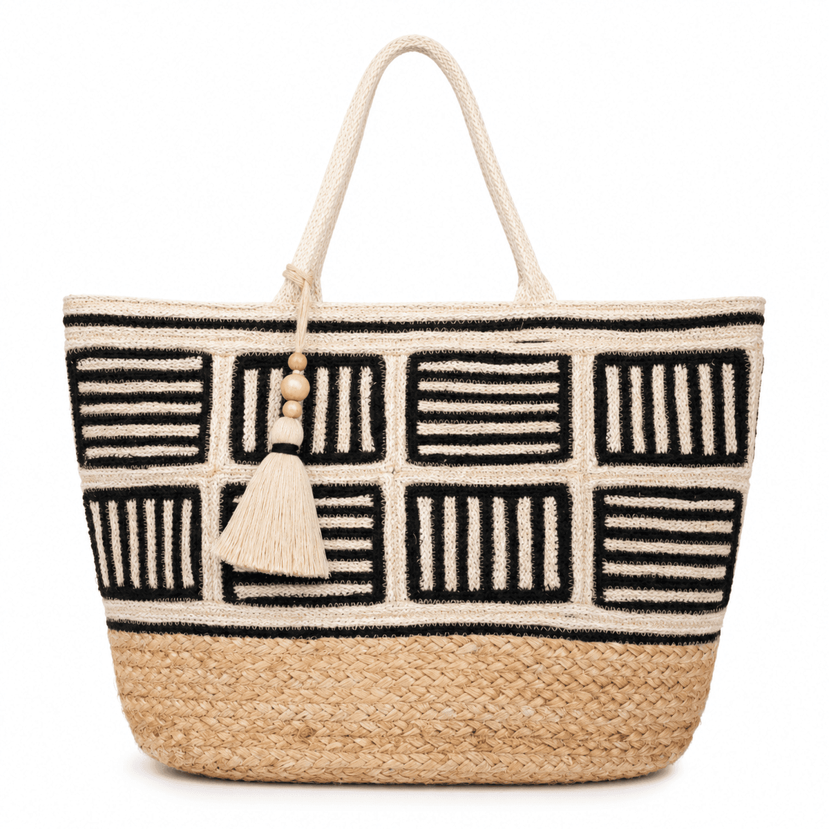 Geo Weave Jute Tote
