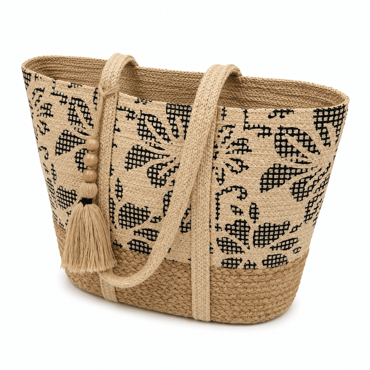 Botanical Bloom Jute Tote