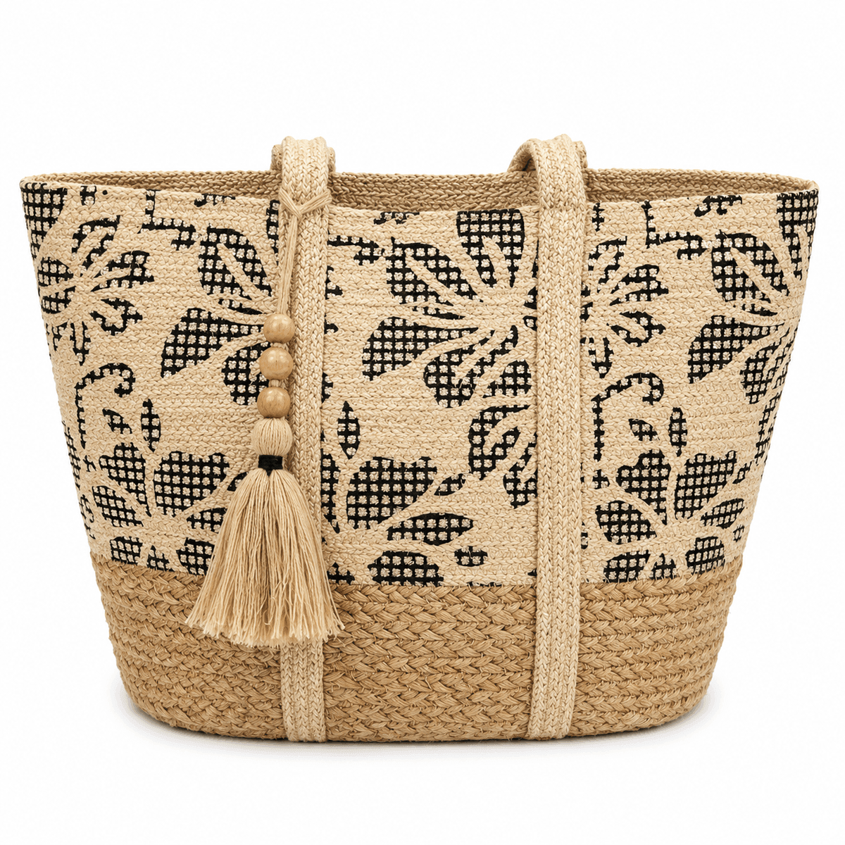Botanical Bloom Jute Tote