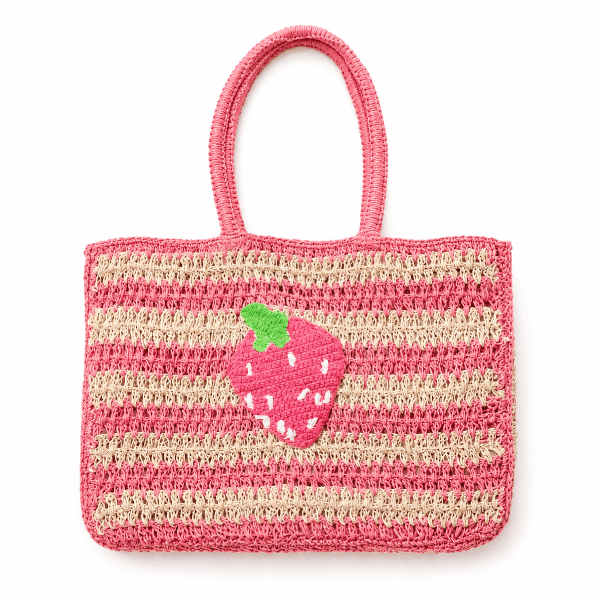 Strawberry Charm Crochet Tote