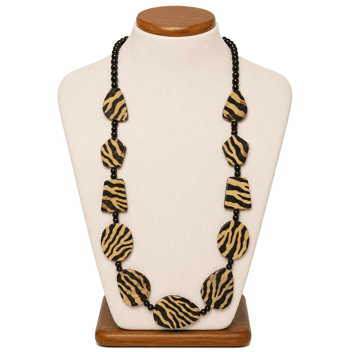 Safari Stripe Horn Statement Necklace