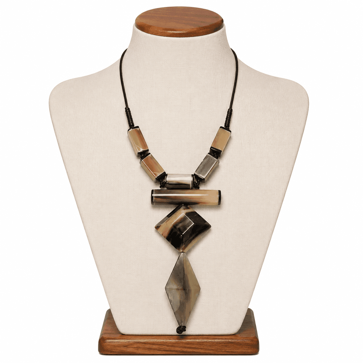 Geo Fusion Horn Statement Necklace