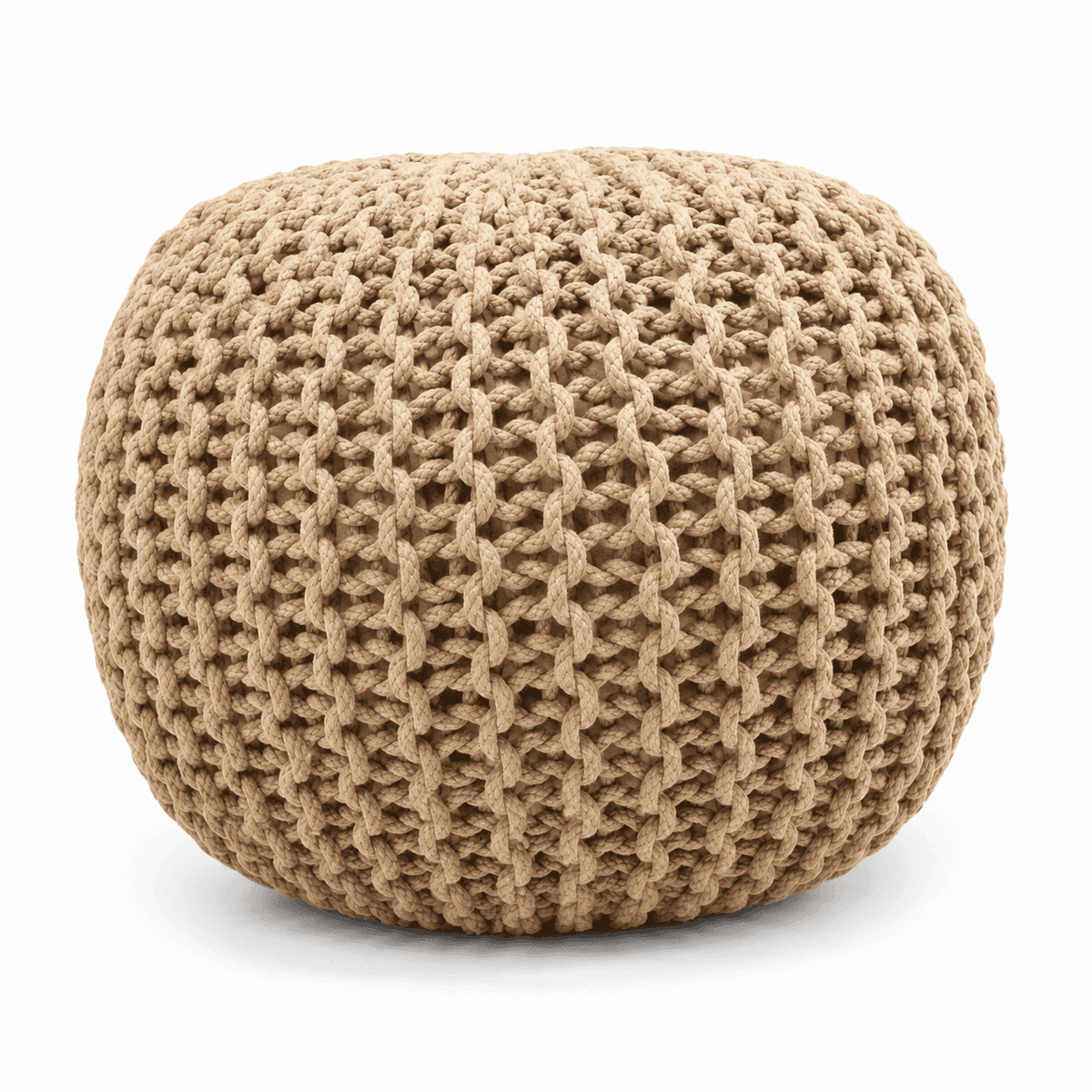 Coastal Knitted Pouf