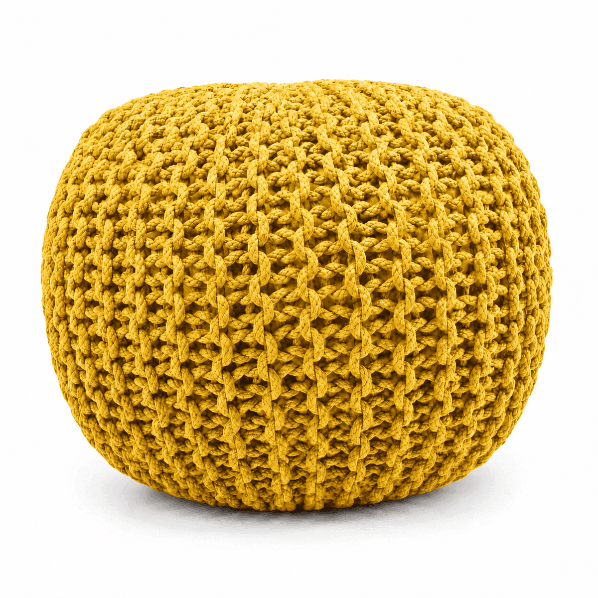 Golden Harvest Knitted Pouf