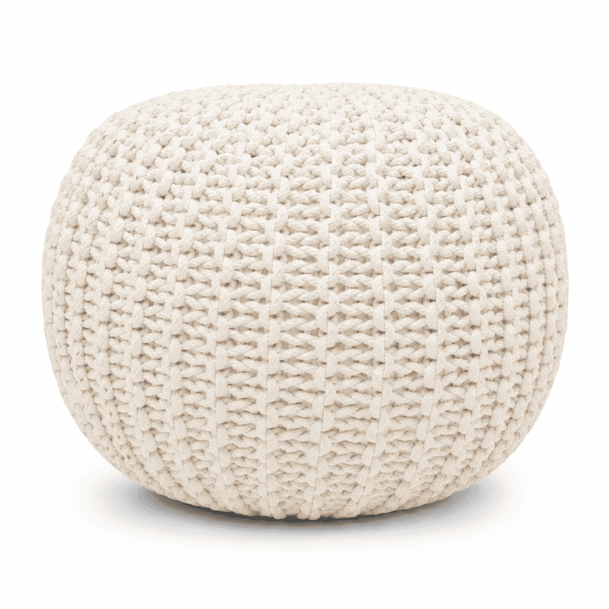 Ivory Haven Knitted Pouf