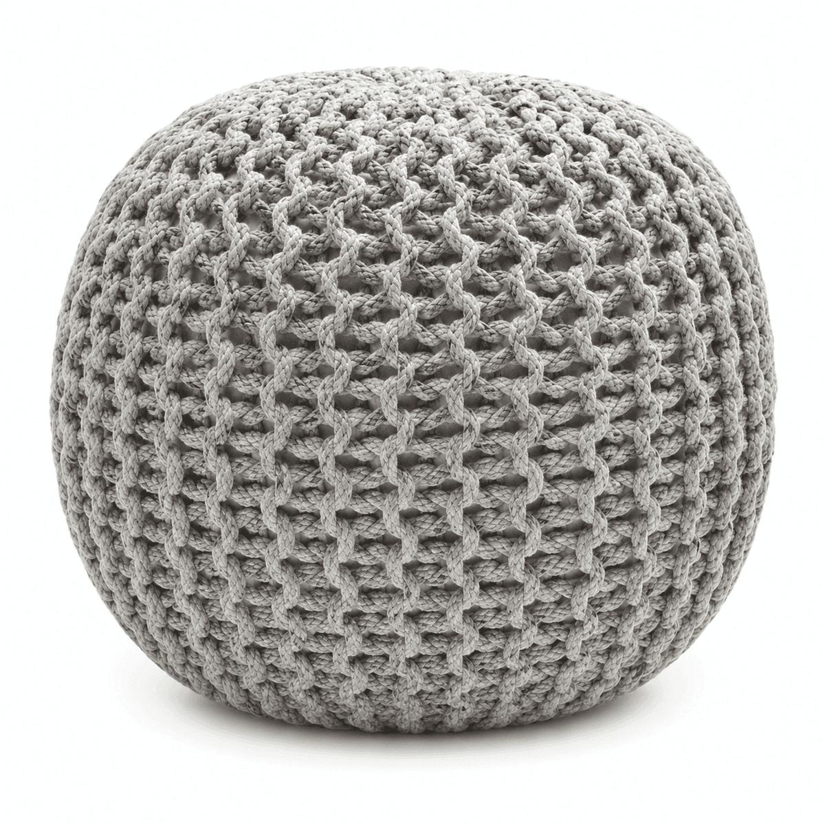 Stone Mist Knitted Pouf