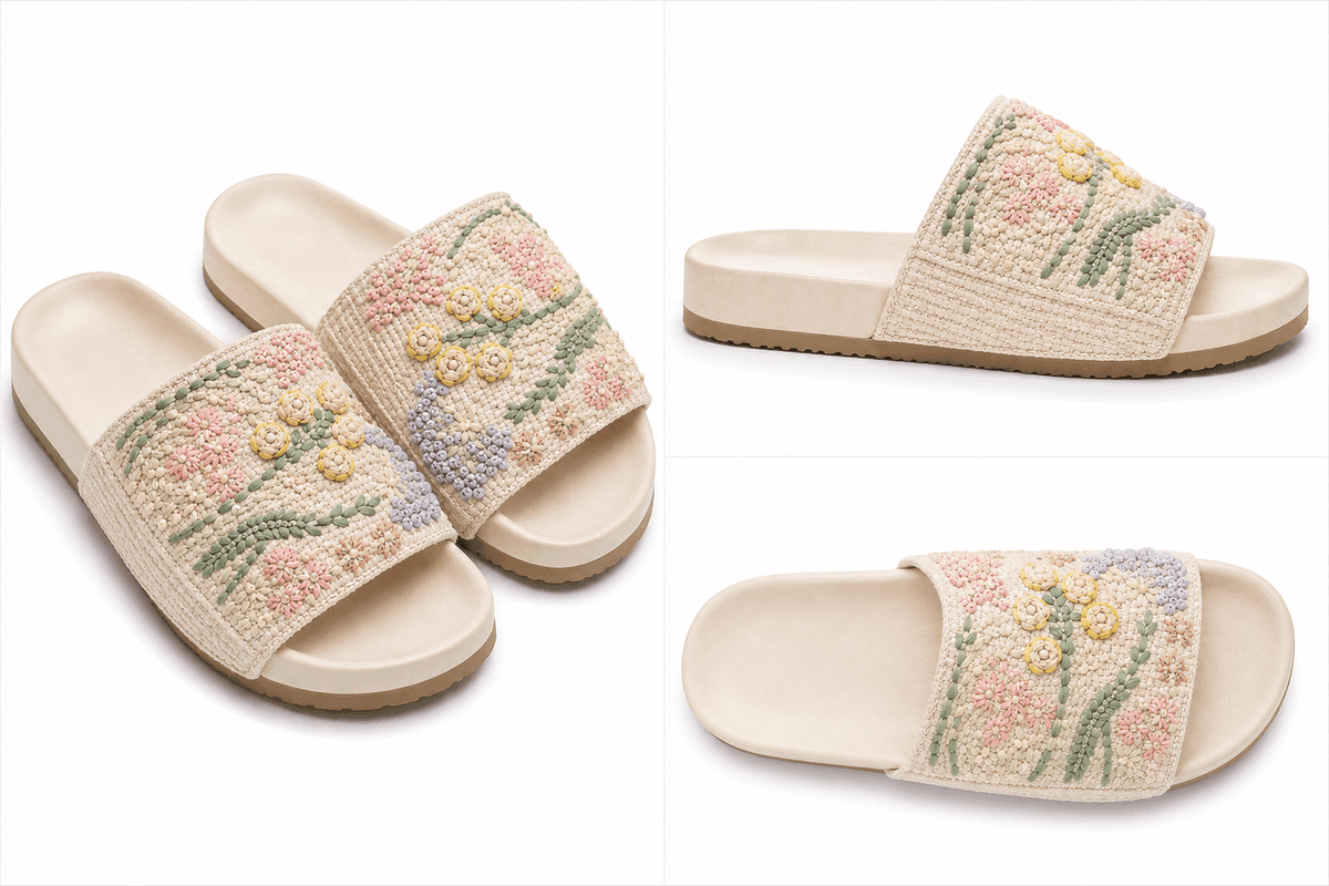 Cottage Blossom Artisan Comfort Slides