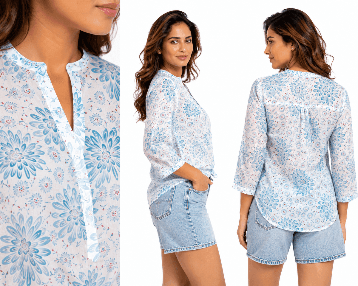 Laurier Bleu Cotton Tunic