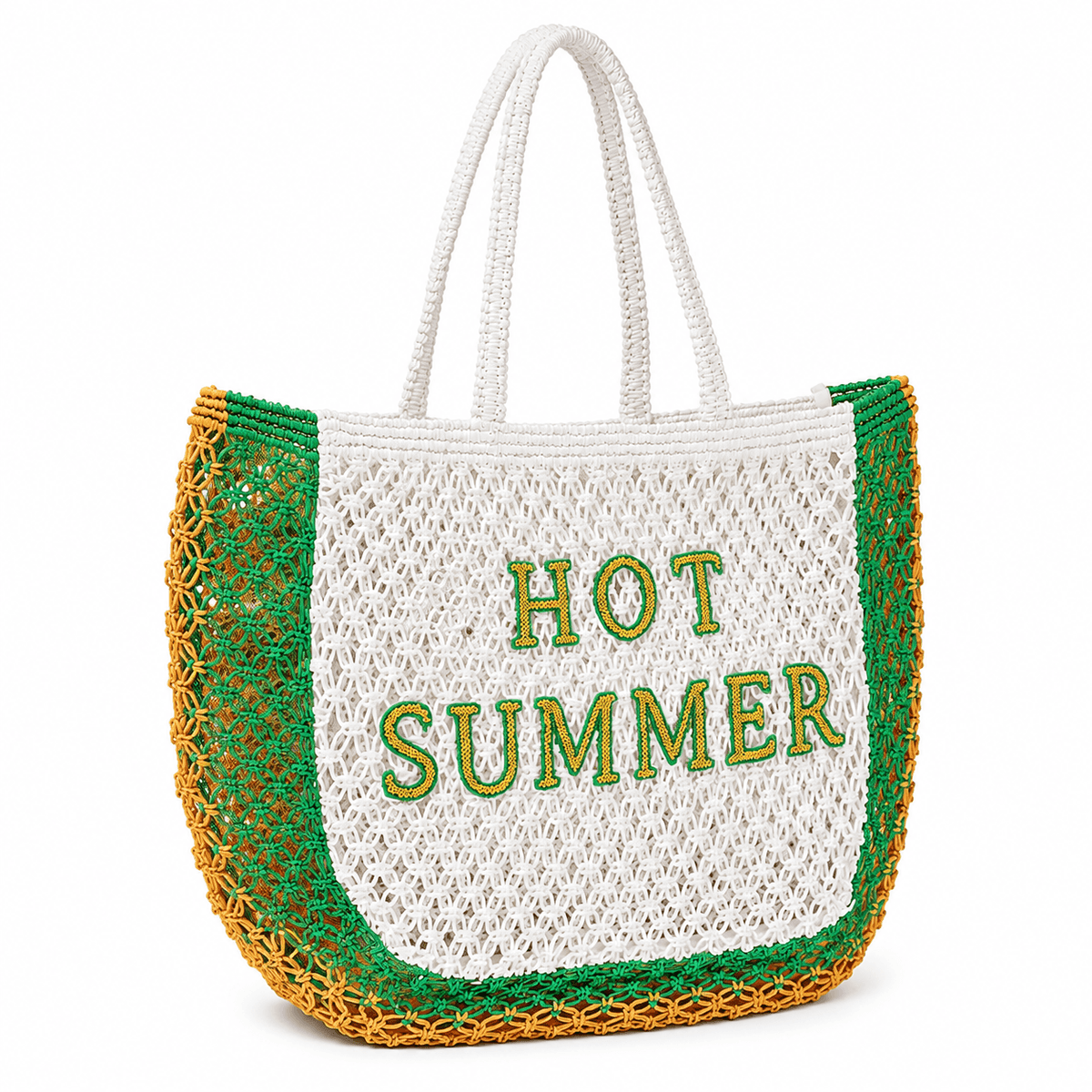Coastal Breeze Open-Weave Crochet Tote