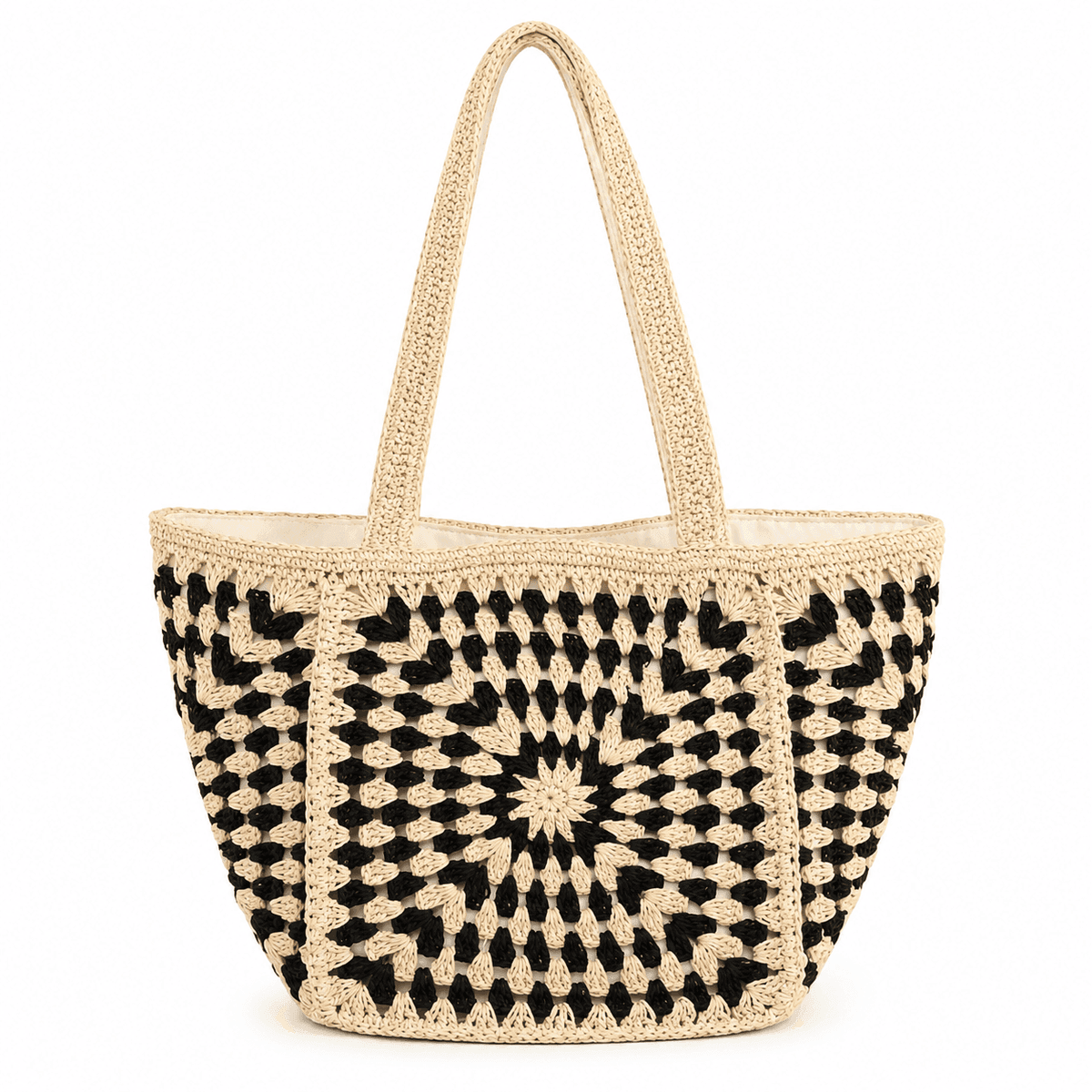 Midnight Mosaic Crochet Tote