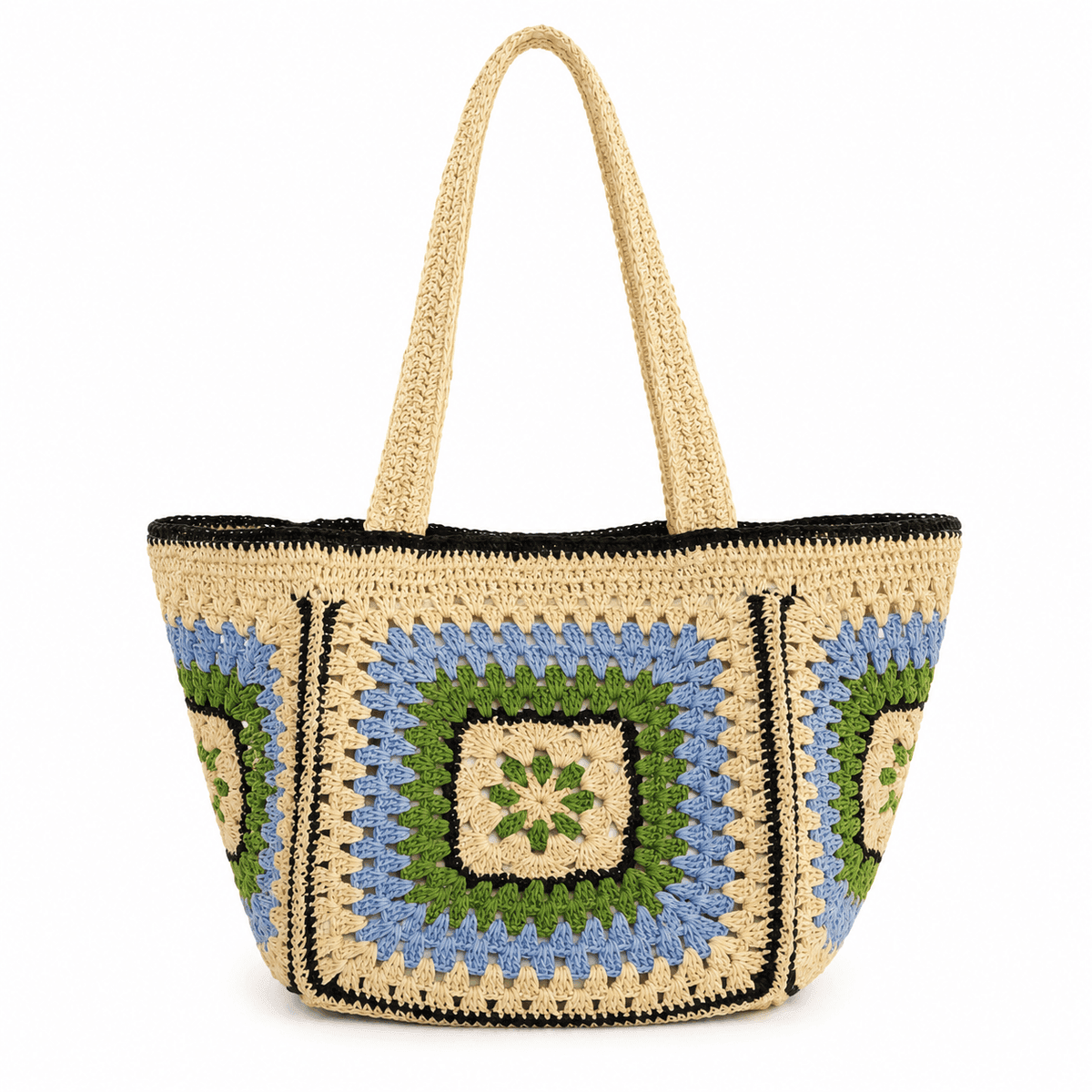 Granny Square Crochet Tote Bag