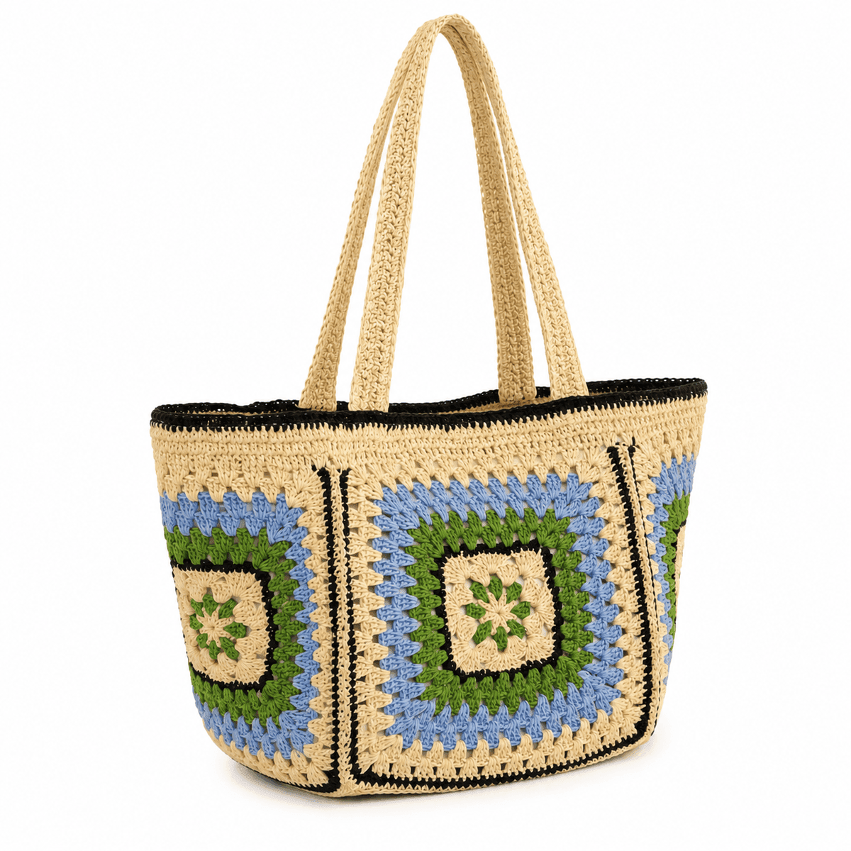 Granny Square Crochet Tote Bag