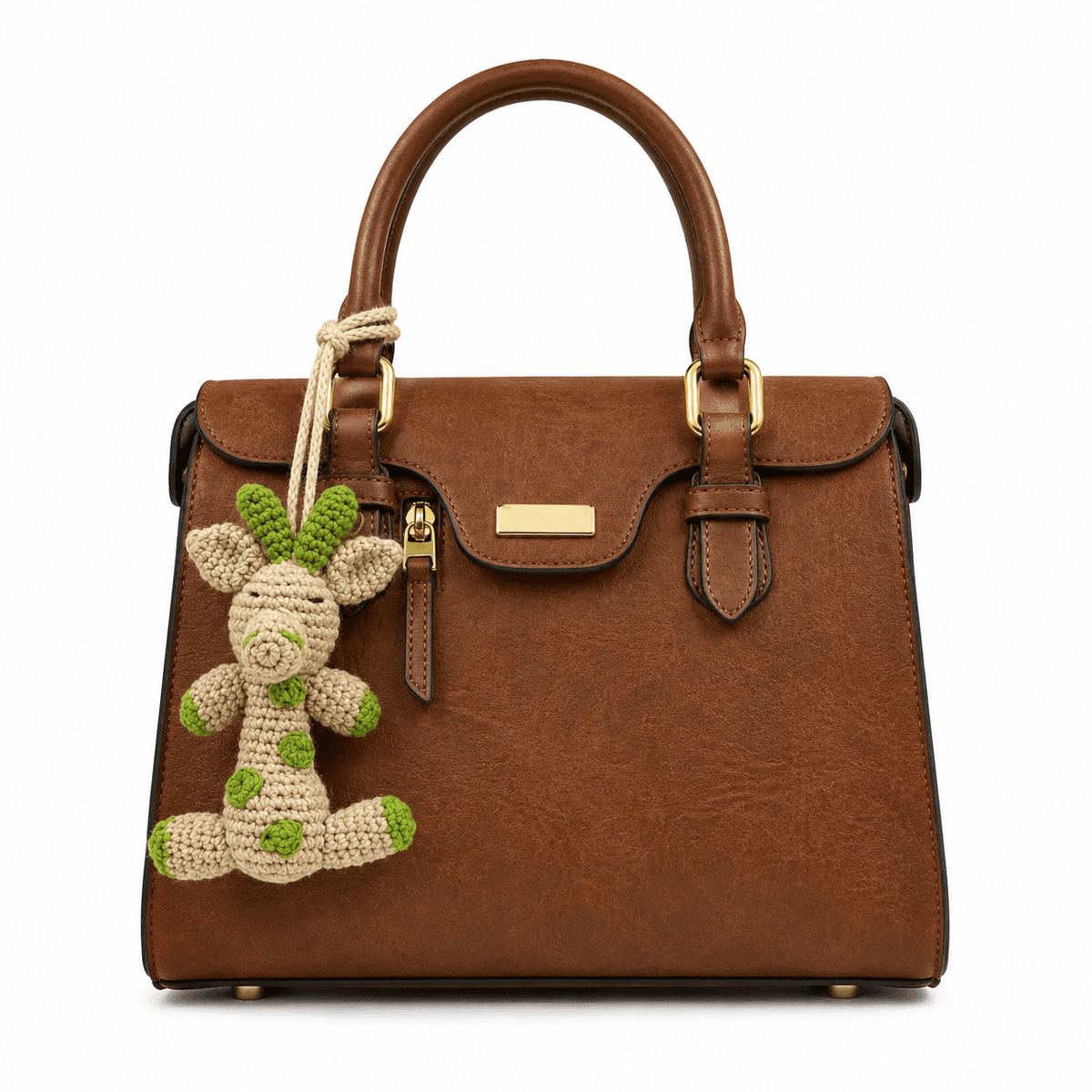 Handcrafted Crochet Giraffe Magnet Bag Charm