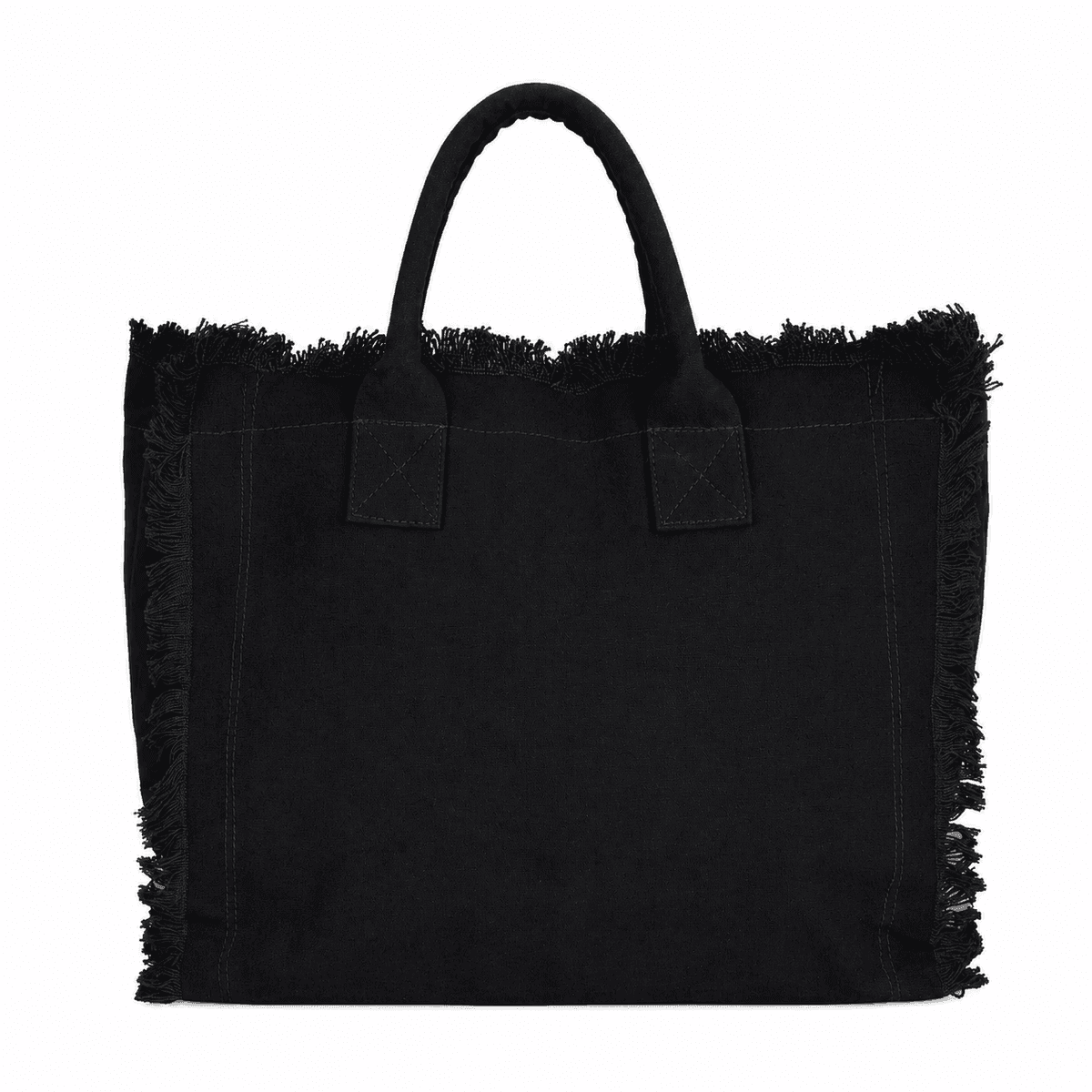 CANVAS HANDBAG WITH FRINGES TOTE BAG