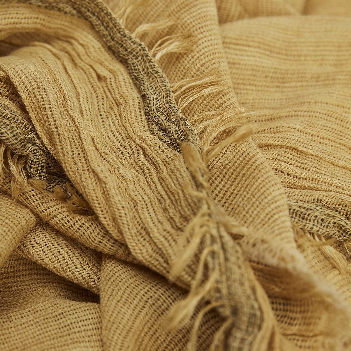 Mustard Yellow Textured Scarf 