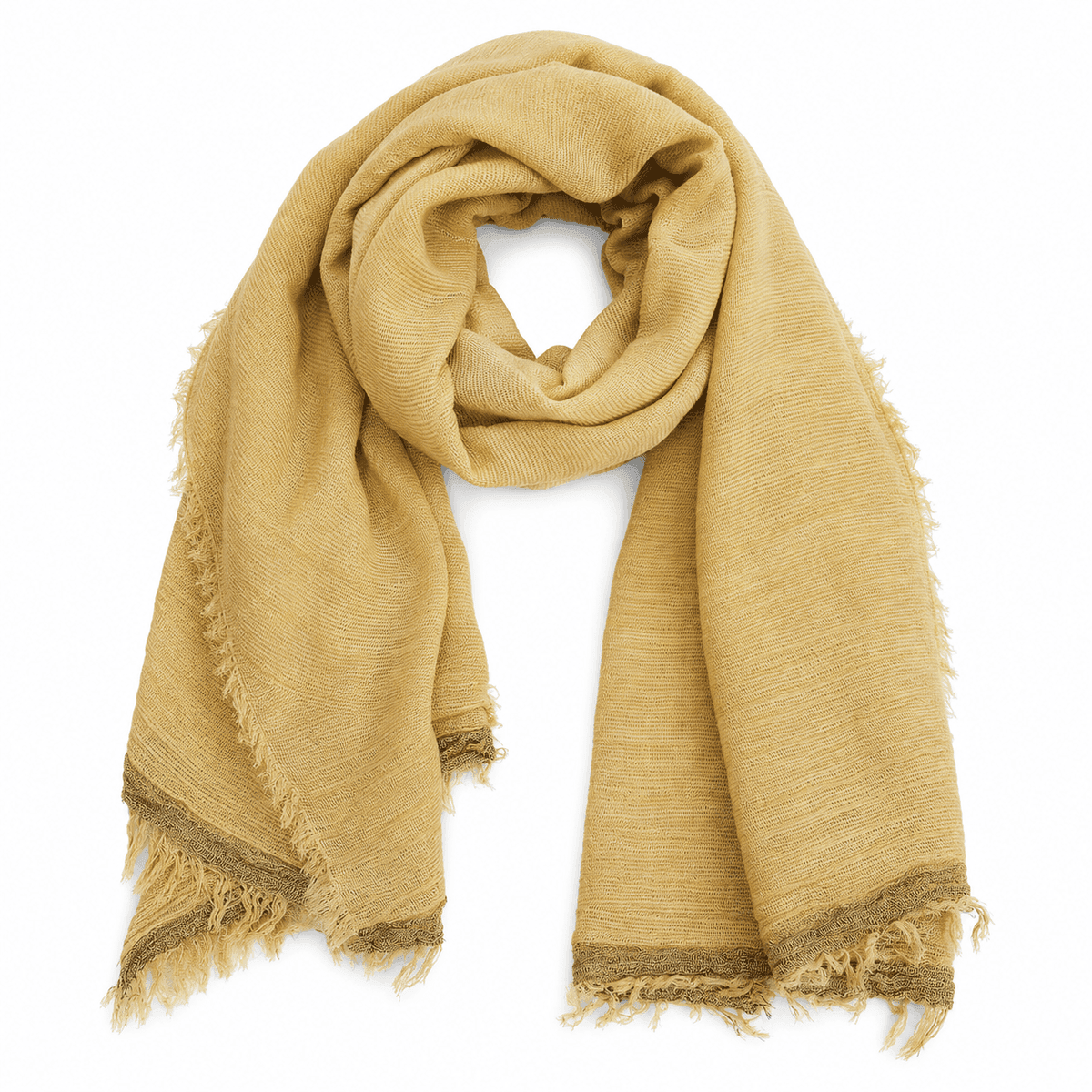 Mustard Yellow Textured Scarf 