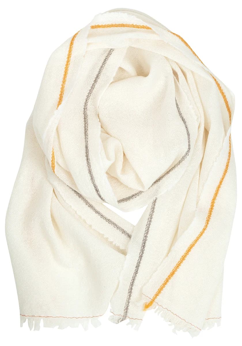 Merino Wool Blend Scarf – Fine Stripe