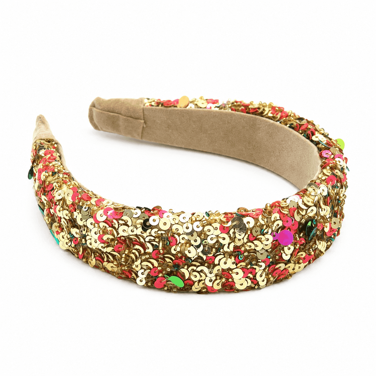 Luxe Sequin & Gold Bead Embroidered Headband