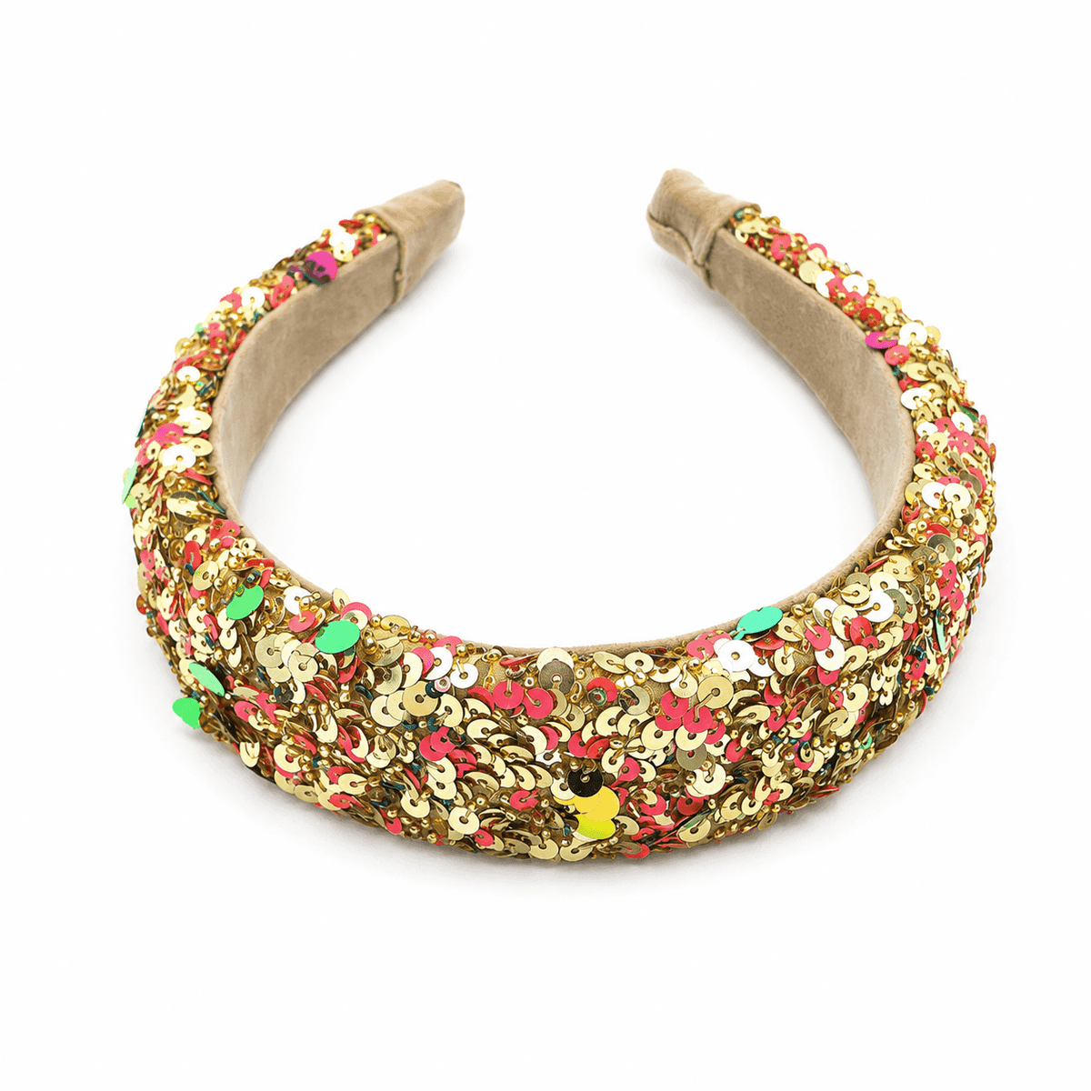 Luxe Sequin & Gold Bead Embroidered Headband
