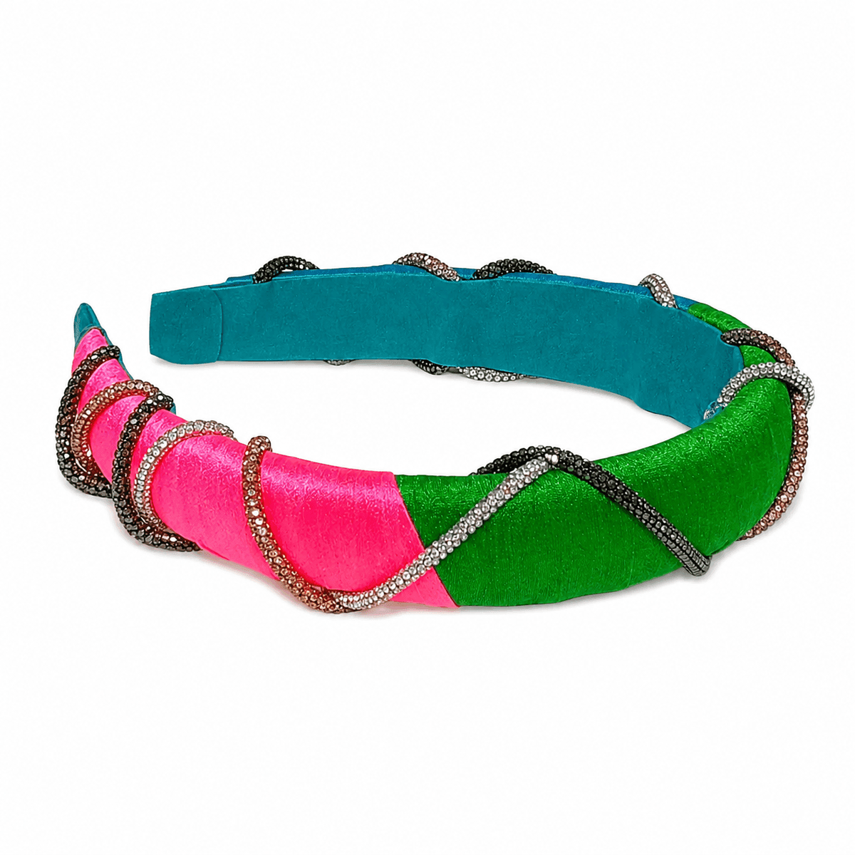 Luxe Spiral Embellished Satin Headband