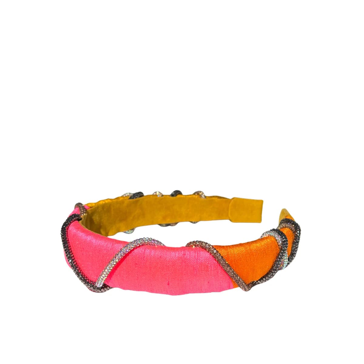 Luxe Papaya Twist Embellished Headband