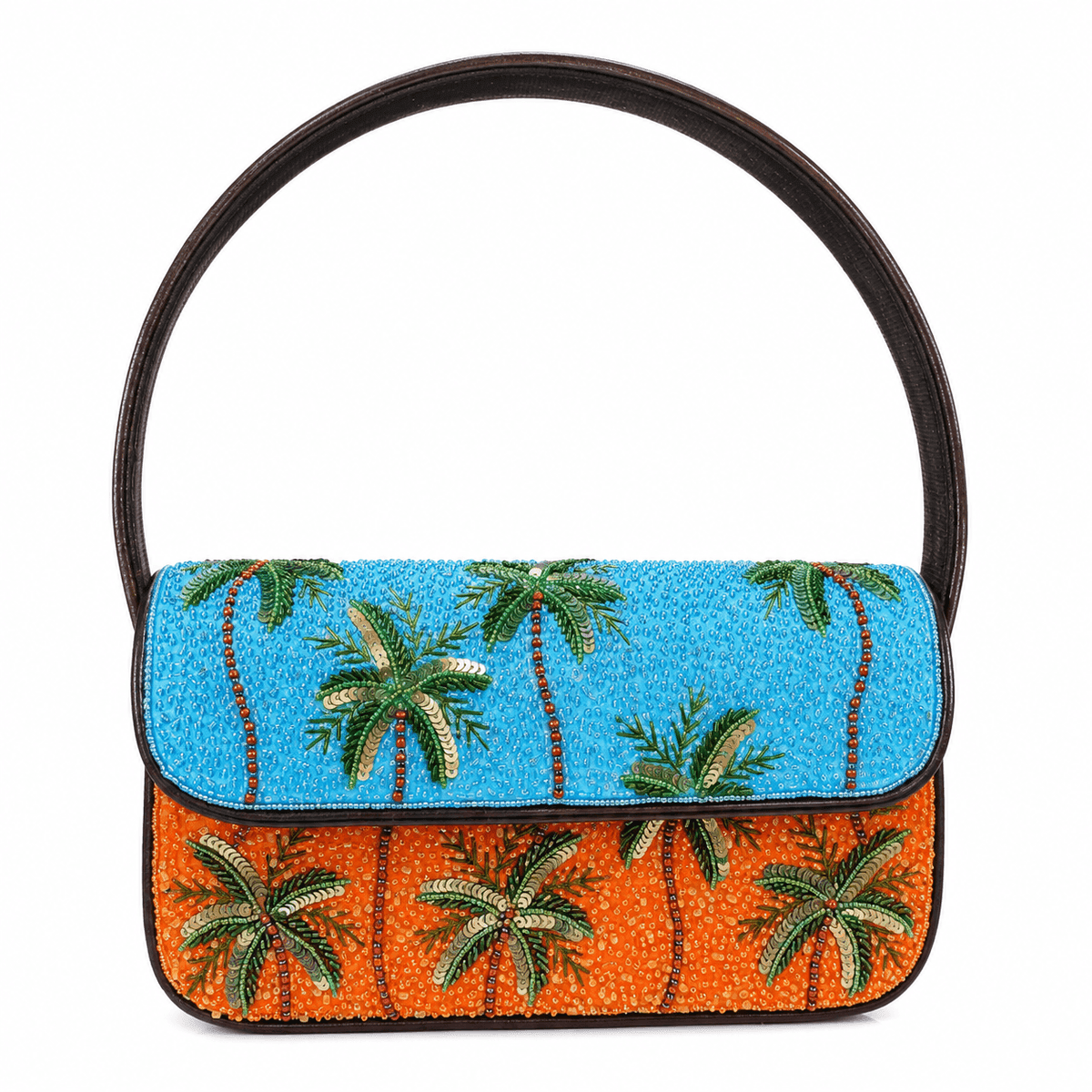 Palm Escape Beaded Handbag