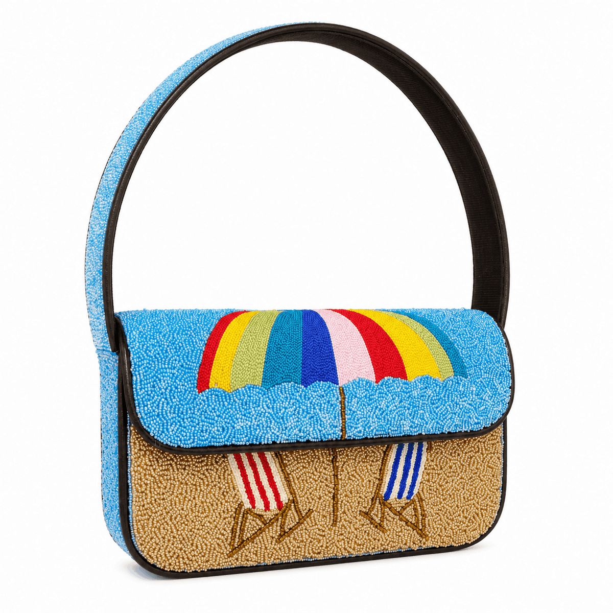 Rainbow Shore Beaded Handbag