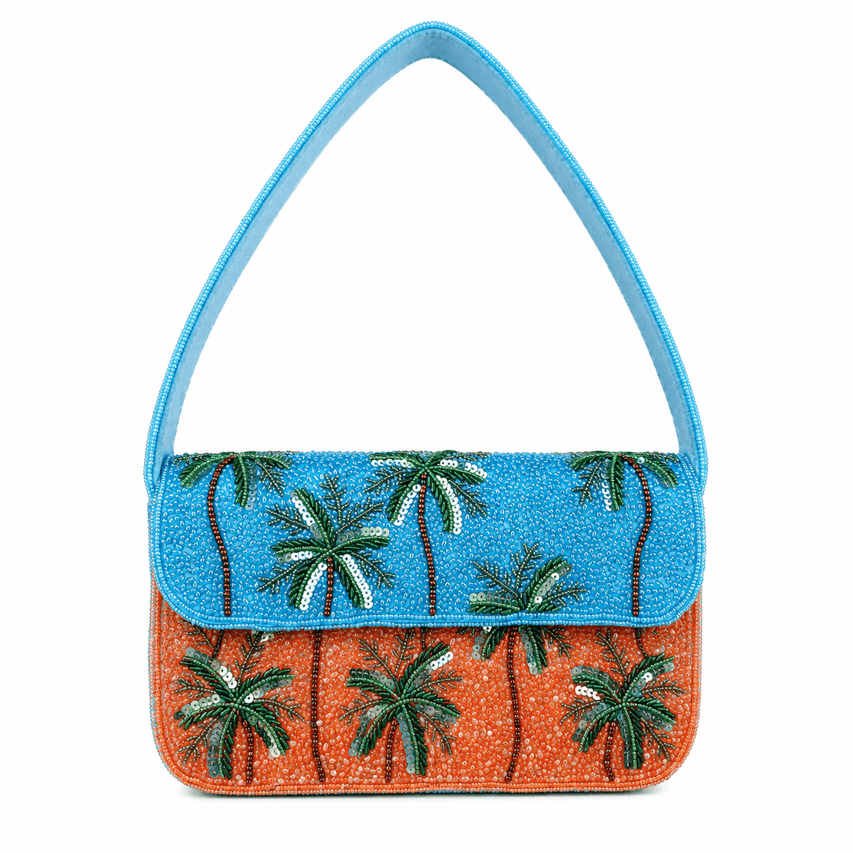 Palm Escape Beaded Shoulder Bag