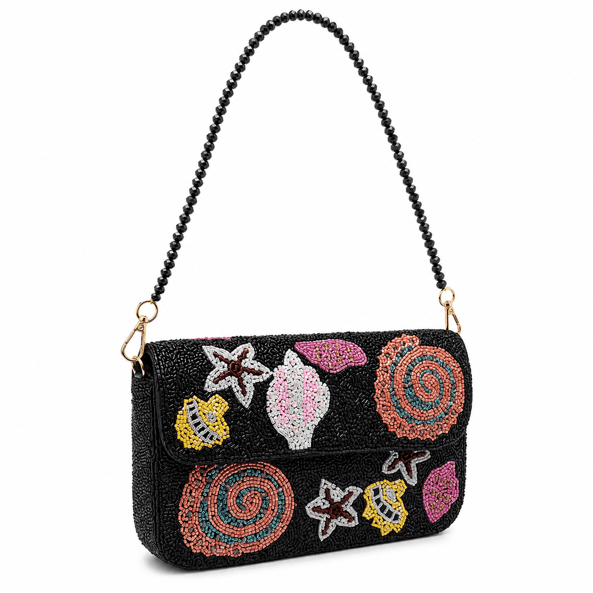Celestial Mosaic Beaded Shoulder Bag