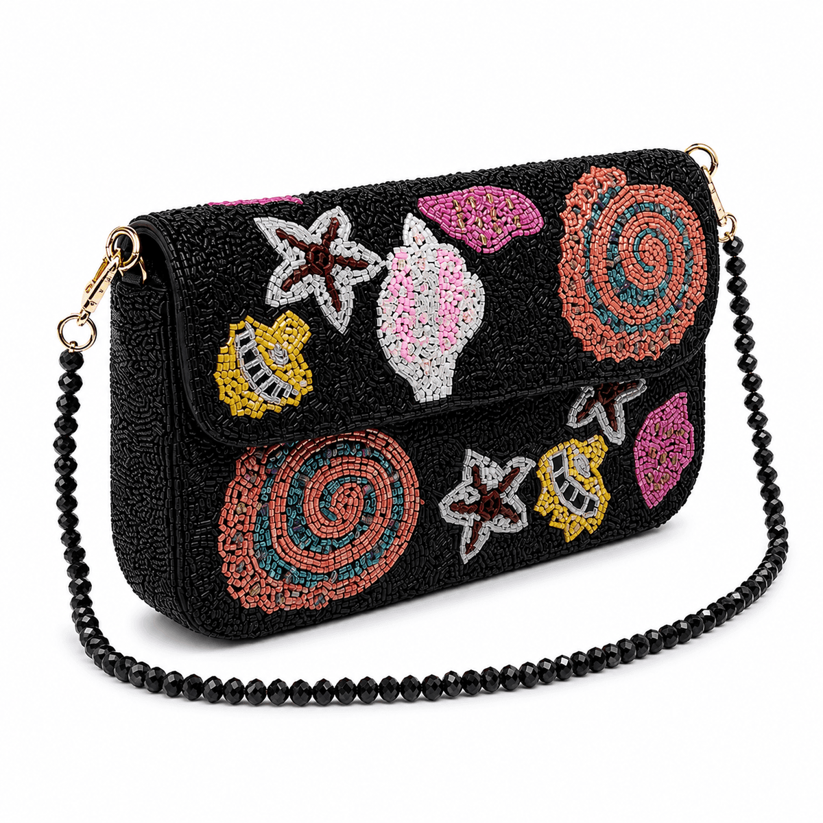 Celestial Mosaic Beaded Shoulder Bag
