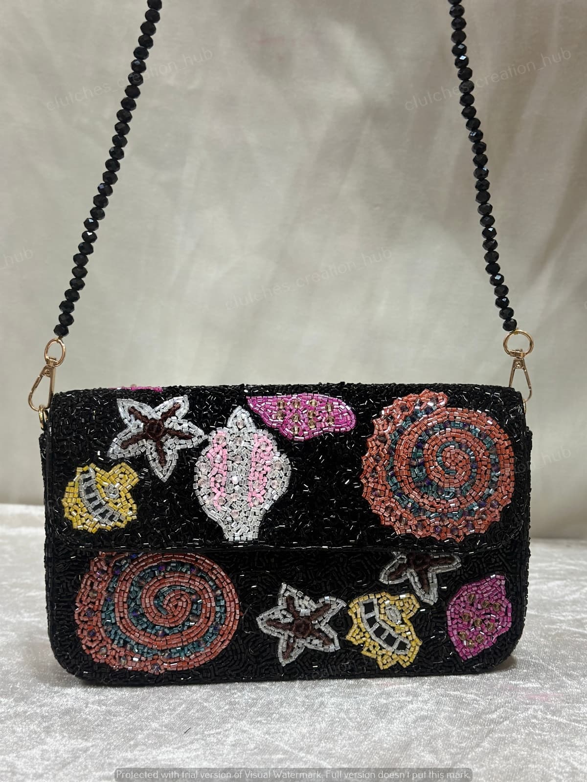 Celestial Mosaic Beaded Shoulder Bag