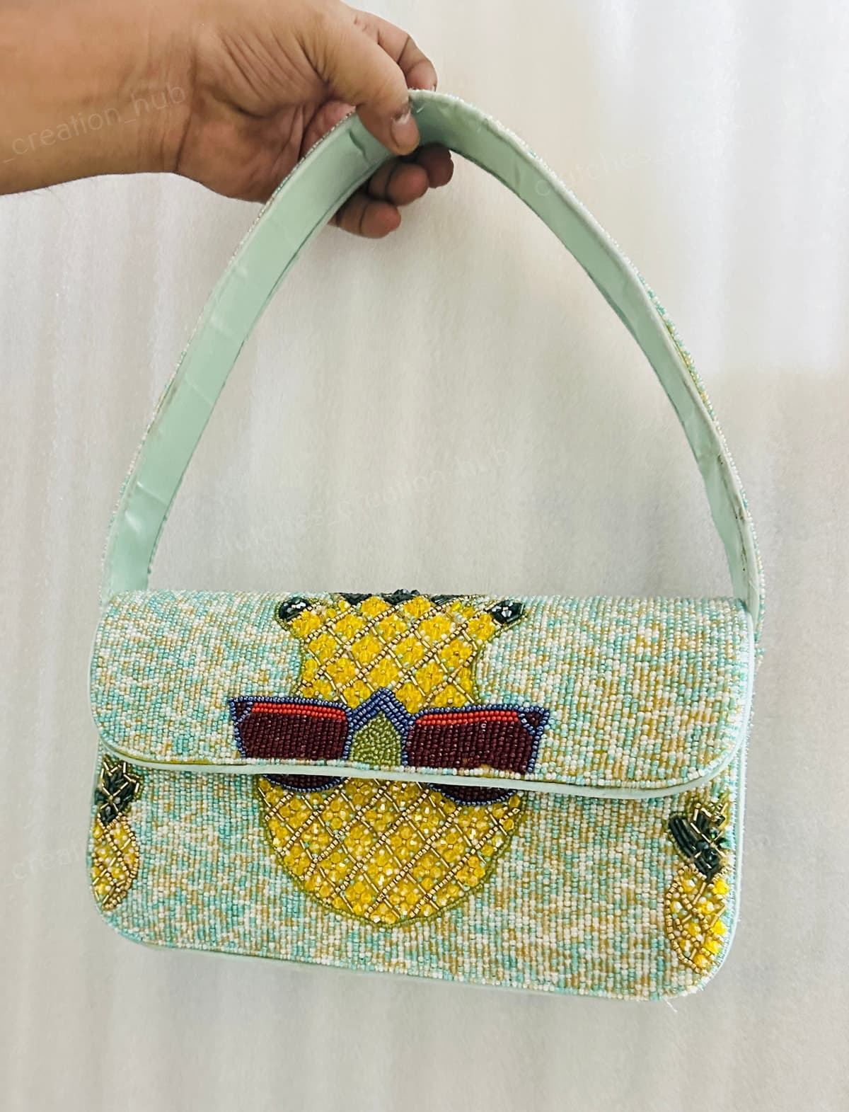 Pineapple Paradise Beaded Handbag