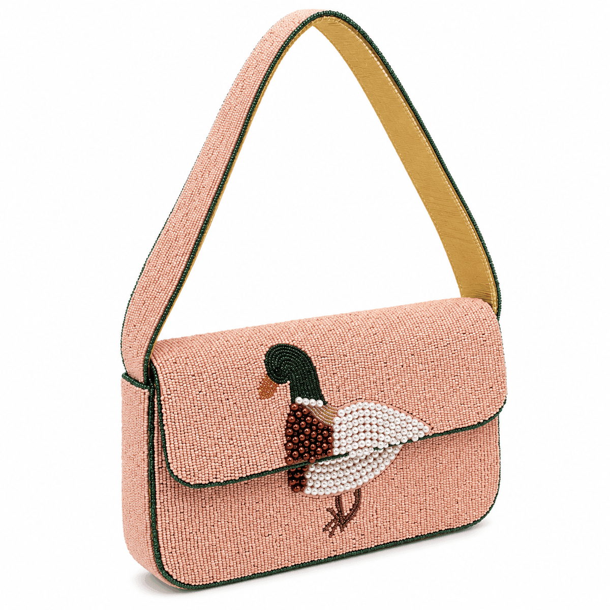 Flamingo Pearl Beaded Handbag