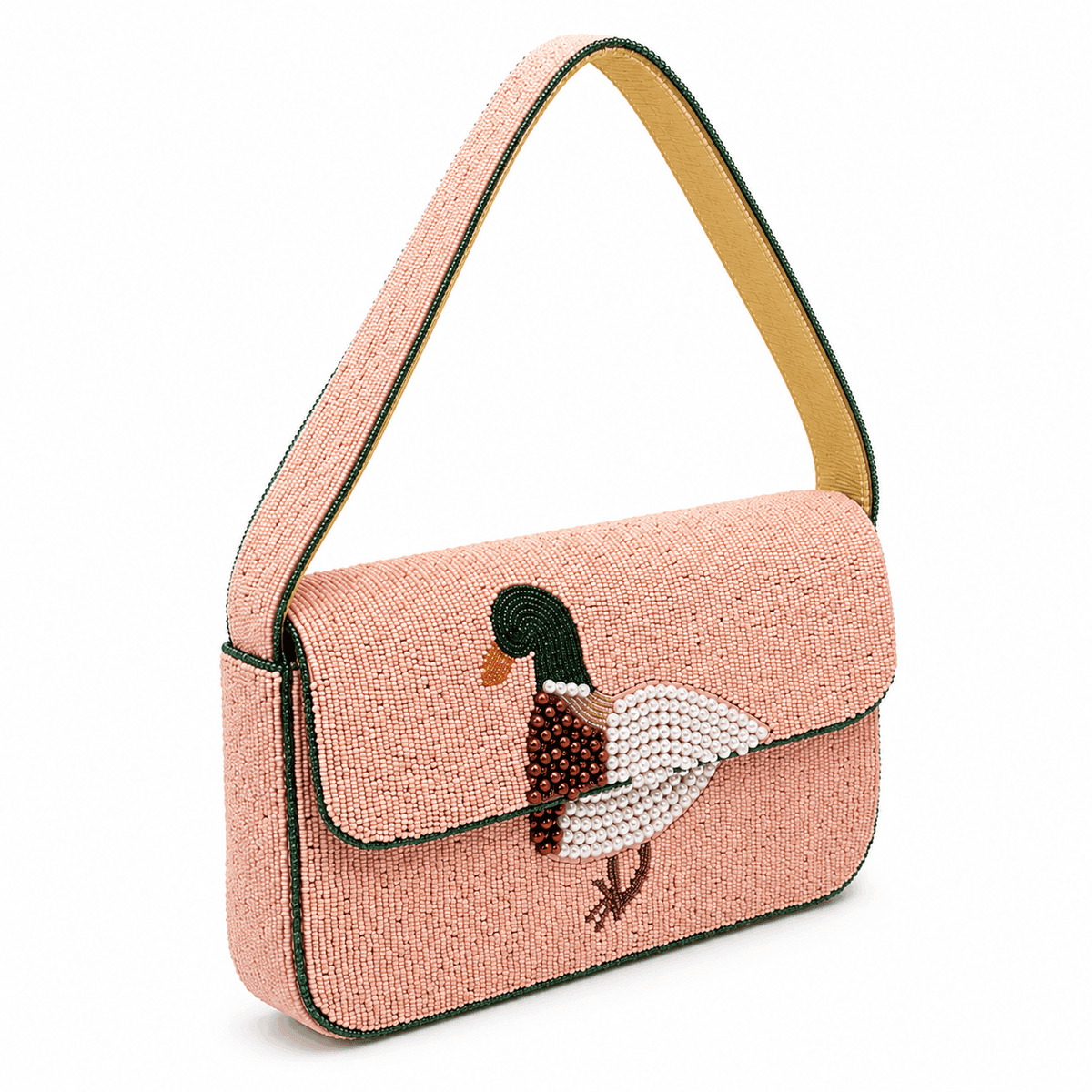 Flamingo Pearl Beaded Handbag