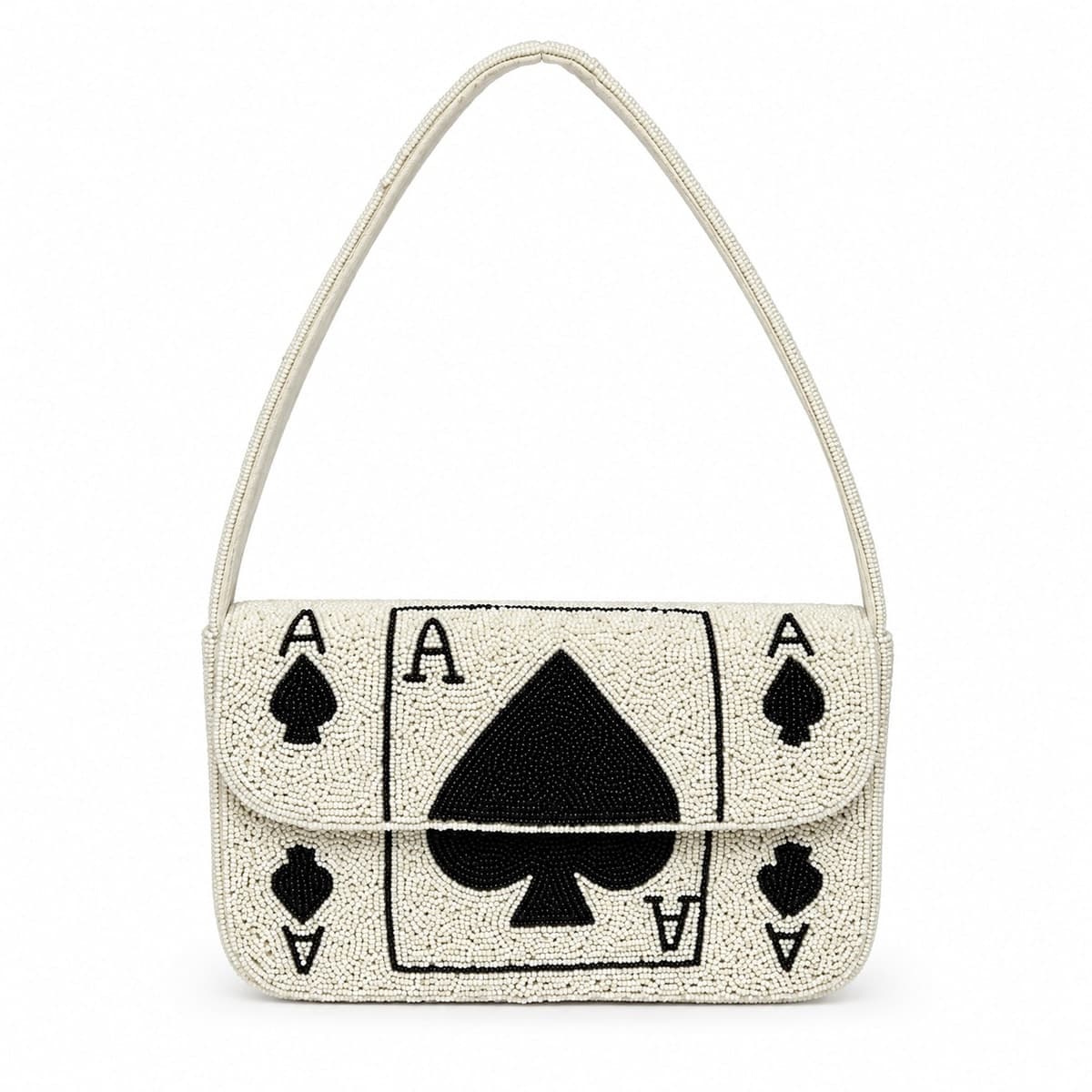 Ace of Spades Beaded Handbag