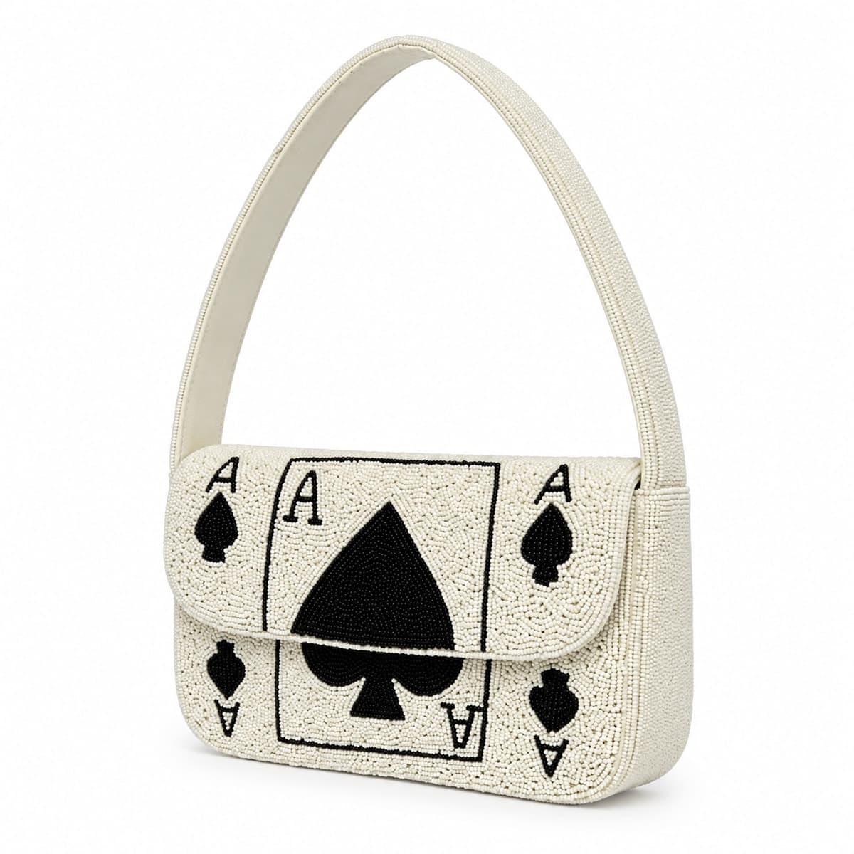 Ace of Spades Beaded Handbag