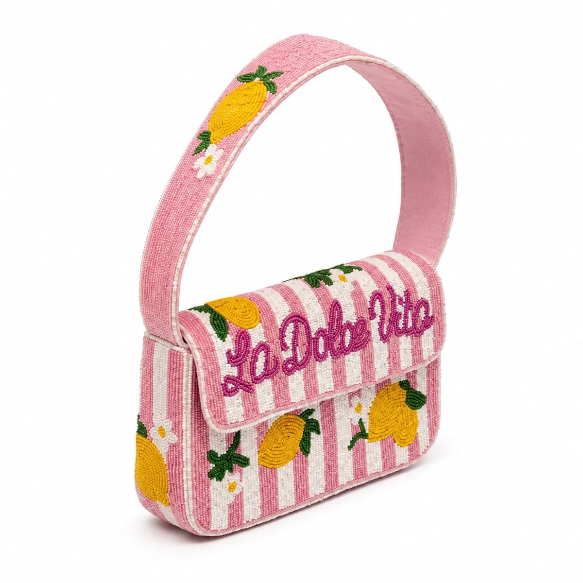 Lemon Garden Beaded Shoulder Bag