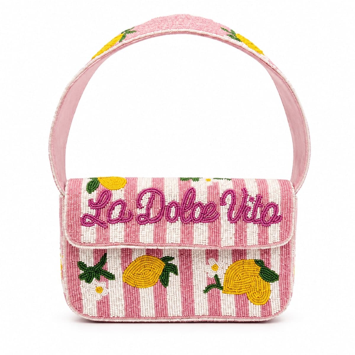 Lemon Garden Beaded Shoulder Bag
