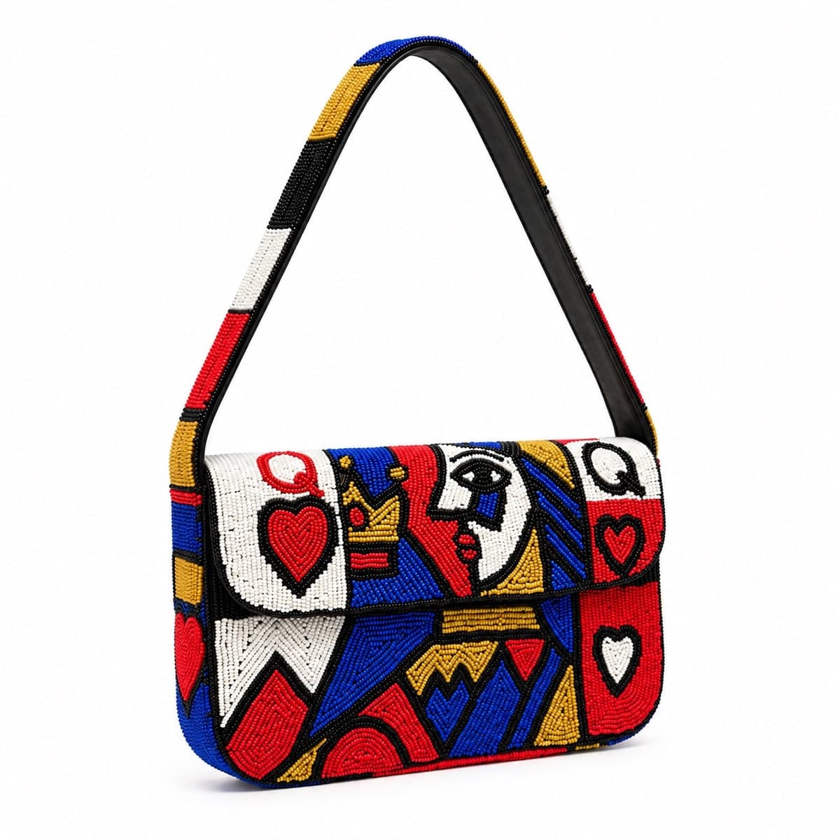 Royal Mosaic Queen Beaded Shoulder Bag