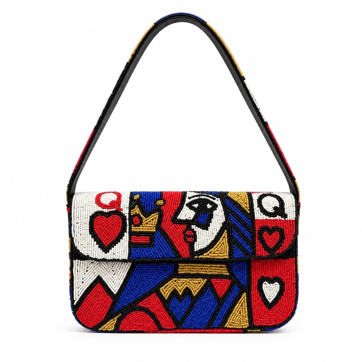 Royal Mosaic Queen Beaded Shoulder Bag